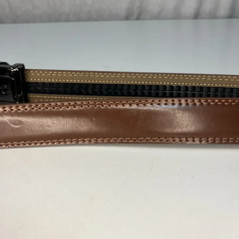 Chaoren Men’s Belt Leather Belt Ratchet Customizable Fit Medium Brown